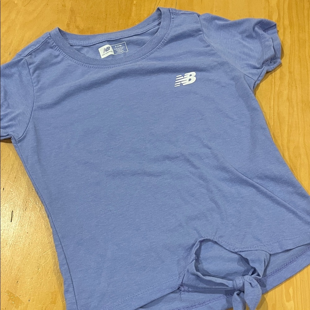 New Balance Kids Light Blue Tie-Front Tee